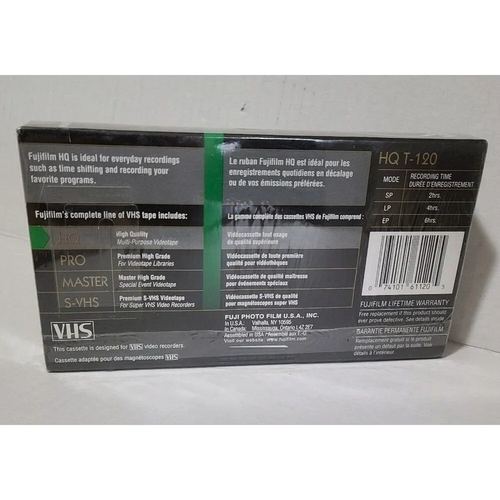 Fujifilm Blank VHS Tape HQ120 6 hour HQ-120